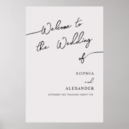 Boho Chic Wedding Poster Sign Willkommen.