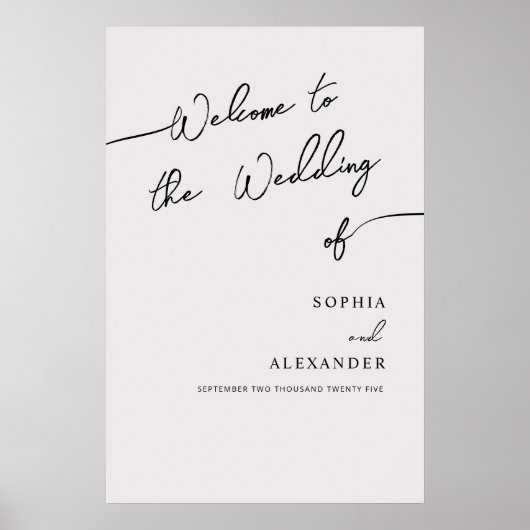 Boho Chic Wedding Poster Sign Willkommen. (Vorne)