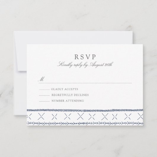 Boho Chic Wedding RSVP Karte (Vorderseite)