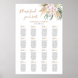 Boho chic Wedding Seating Chart Poster