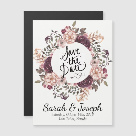 Boho Chic Wedding speichert das Date Magnet (Vorne/Hinten)