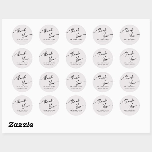 Boho-chic Wedding Sticker Vielen Dank. (Blatt)