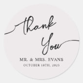 Boho-chic Wedding Sticker Vielen Dank. (Vorderseite)