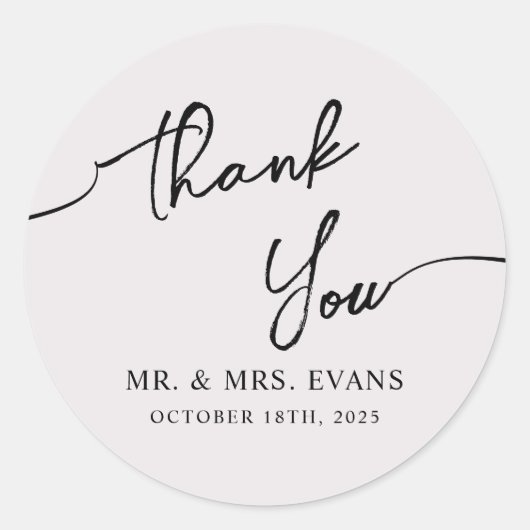 Boho-chic Wedding Sticker Vielen Dank. (Vorderseite)