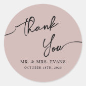 Boho-chic Wedding Sticker Vielen Dank. (Vorderseite)