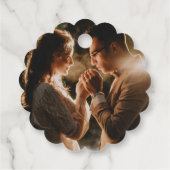 Boho Chic Wedding with Beige Flowers Geschenkanhänger (Rückseite)