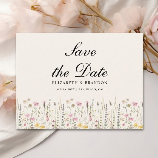 Boho Chic Wedding with Beige Flowers Postkarte