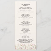 Boho Chic Wedding with Beige Flowers Programm (Rückseite)