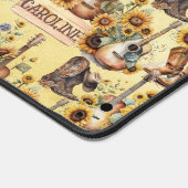 Boho Chic Western Sunflowers | Gitarren |Bootsname Schreibtischunterlage (Ecke)