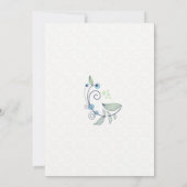 BOHO Chic Whimsical Garden Wedding Blue Einladung (Rückseite)