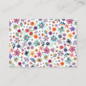 Boho Chic Whimsical Wildblume Goldtypografie Platzkarte (Rückseite)
