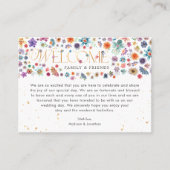 Boho Chic Whimsical Wildblume Goldtypografie Platzkarte (Vorderseite)