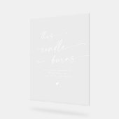 Boho Chic White Clear diese Kerze Burns Memorial Acrylschild (Winkel)