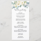 Boho Chic White Floral Eukalyptus Wedding Program Programm (Rückseite)
