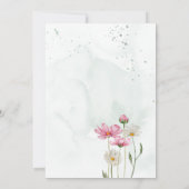 Boho Chic Wild Blume Watercolor Wedding Einladung (Rückseite)