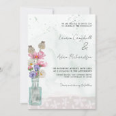 Boho Chic Wild Blume Watercolor Wedding Einladung (Vorderseite)