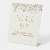 Boho Chic Wildblume Baby Dusche Blume Bar Sockelschild (Vorderseite)