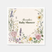 Boho Chic Wildblume Babydusche Serviette (Vorderseite)