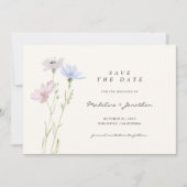 Boho Chic Wildblume Beige Wedding Save The Date (Vorderseite)