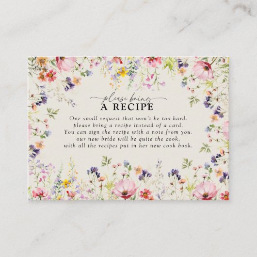 Boho Chic Wildblume Bitte bringen Sie ein Rezept m Begleitkarte (Vorderseite)