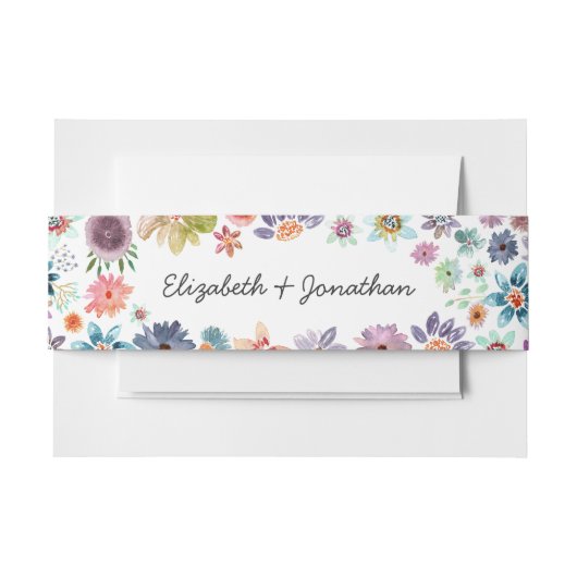 Boho Chic Wildblume Botanische Hochzeit Einladungsbanderole (Vorderseite Beispiel)