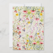 Boho Chic Wildblume Brautparty Einladung (Rückseite)