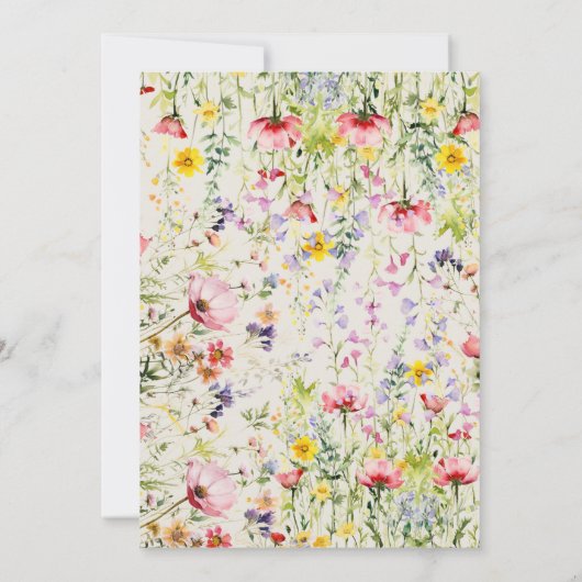 Boho Chic Wildblume Brautparty Einladung (Rückseite)