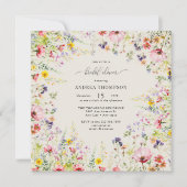 Boho Chic Wildblume Brautparty Einladung (Vorderseite)