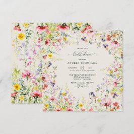 Boho Chic Wildblume Brautparty Einladung