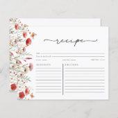 Boho Chic Wildblume Brautparty Rezept Karte (Vorne/Hinten)