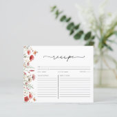 Boho Chic Wildblume Brautparty Rezept Karte (Stehend Vorderseite)