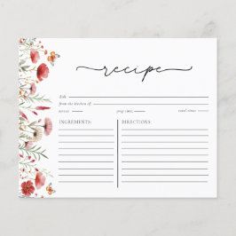 Boho Chic Wildblume Brautparty Rezept Karte