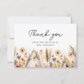 Boho Chic Wildblume Brautparty Vielen Dank Karte (Vorderseite)