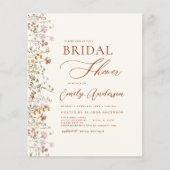Boho Chic Wildblume Bridal Dusche Einladung (Vorderseite)