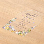 Boho Chic Wildblume Elegantes Brautparty Acryleinladungen (Ablage )