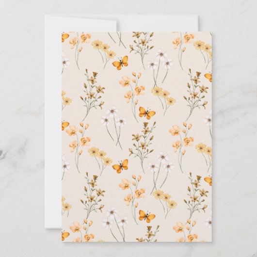 Boho Chic Wildblume fällt in Liebe Brautparty Einladung (Rückseite)