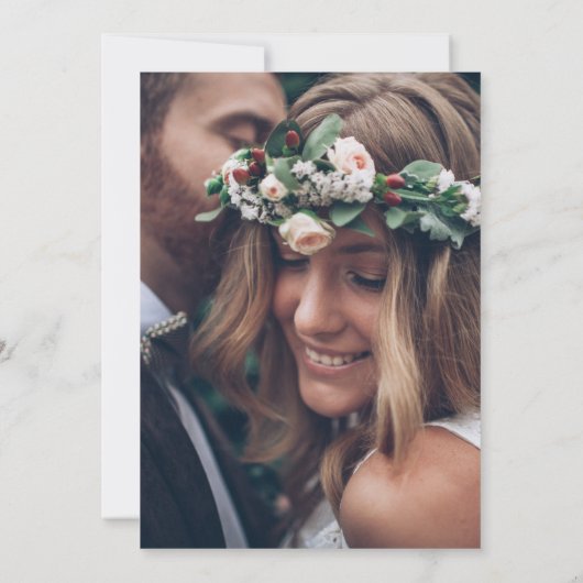 Boho Chic Wildblume Floral Foto Brautparty Einladung (Rückseite)