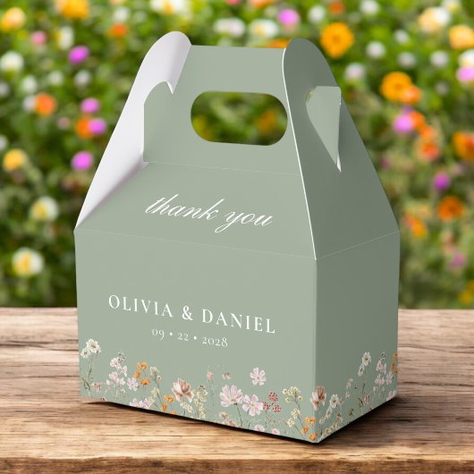 Boho Chic Wildblume Garden Bloom Wedding Geschenkschachtel