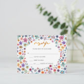 Boho Chic Wildblume Garden Hochzeit RSVP Karte (Stehend Vorderseite)