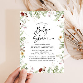 Boho Chic Wildblume Greenery Baby Shower Einladung