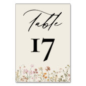Boho Chic Wildblume Moderne Hochzeit Tischnummer (Vorderseite)