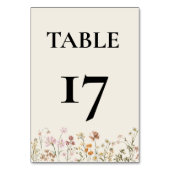 Boho Chic Wildblume Moderne Hochzeit Tischnummer (Rückseite)