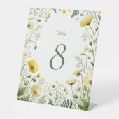 Boho Chic Wildblume Tischnummer Signic Sockelschild (Vorderseite)