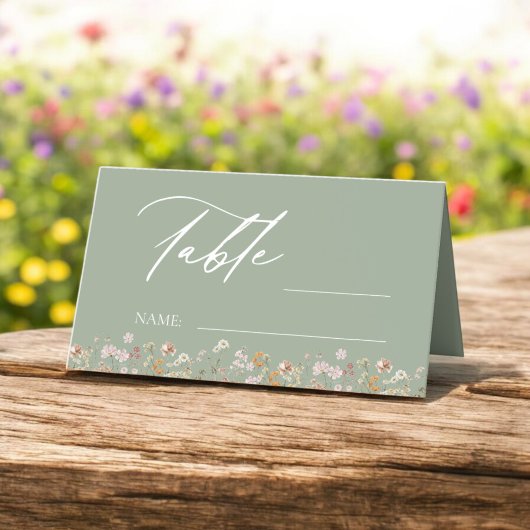 Boho Chic Wildblume Wedding Tischnummer Platzkarte