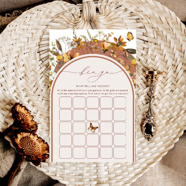 Boho Chic Wildblumen Arch Bridal Bingo (Von Creator hochgeladen)