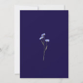 Boho Chic Wildblumen Blumen Navy Blau Hochzeit Save The Date (Rückseite)
