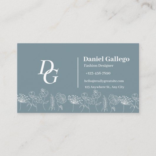 Boho chic Wildblumen Business Card Visitenkarte (Vorderseite)
