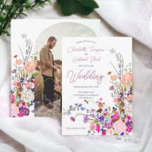 Boho chic Wildblumen Drehbuch Foto Hochzeit