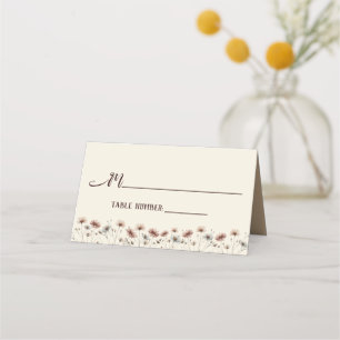 Boho Chic Wildblumen Elegant Wedding Write-In Platzkarte
