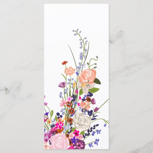 Boho Chic Wildblumen Graduation Party Menükarte (Rückseite)